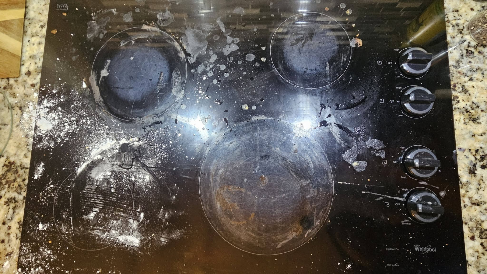 Cooktop before cleaning